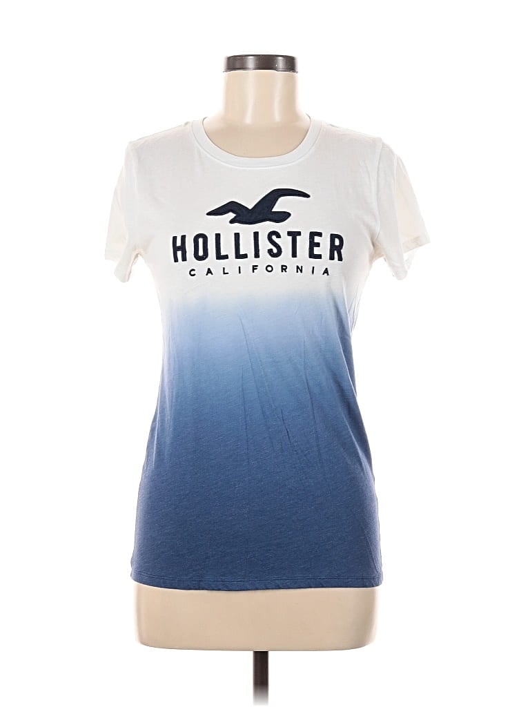 Pre-owned Hollister Short Sleeve T-shirt In Blue