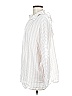 Easel 100% Rayon Stripes White Long Sleeve Blouse Size M - photo 5