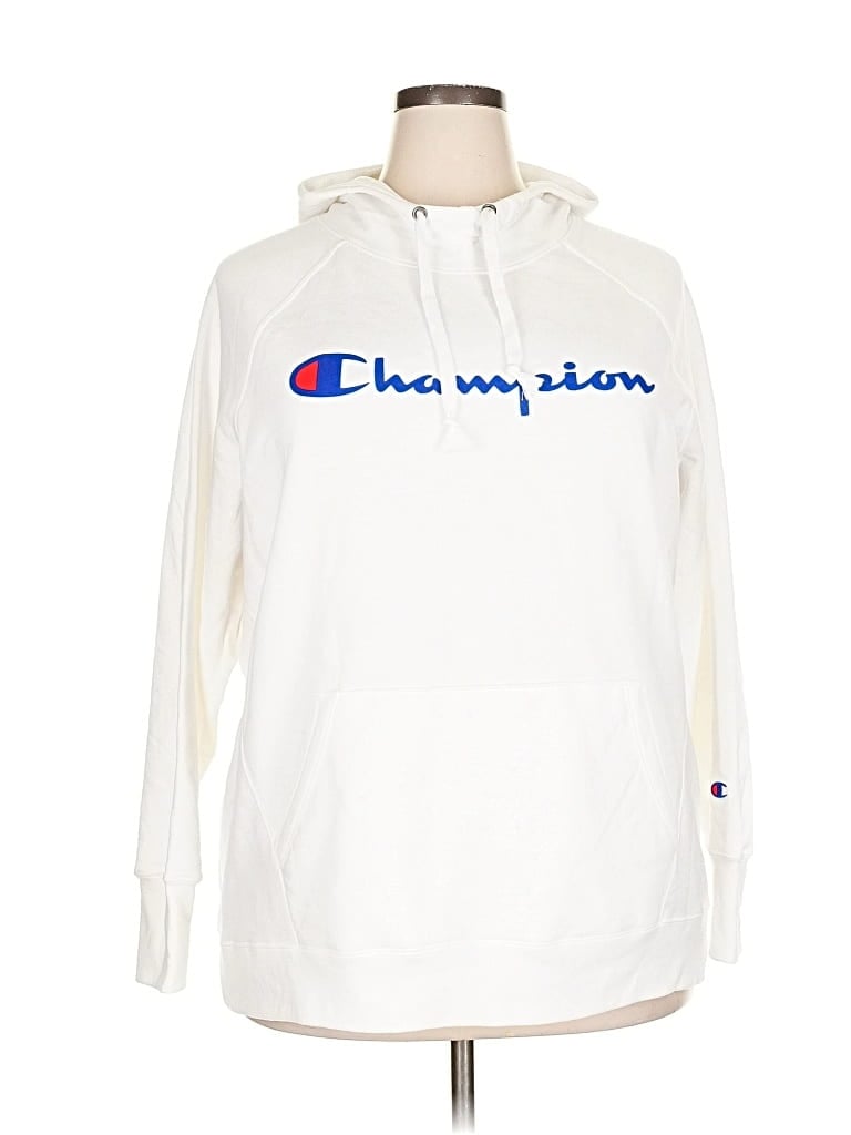 Pre-owned Champion Pullover Hoodie In White