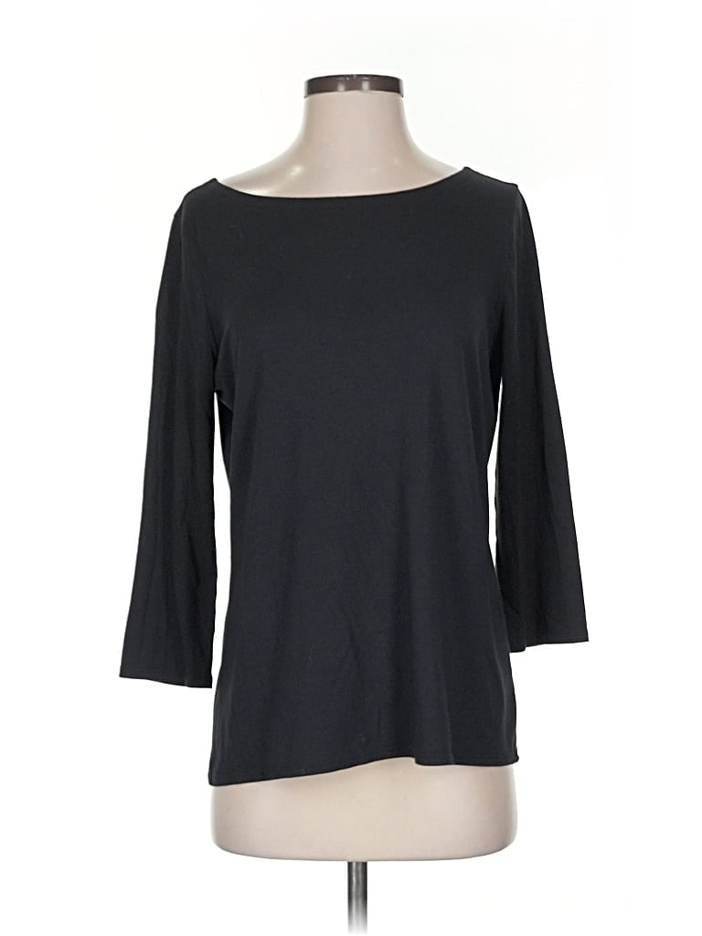 Pre-owned Garnet Hill 3/4 Sleeve T-shirt In Black