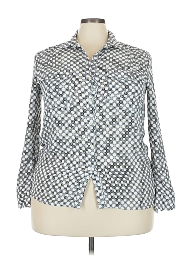 Pre-owned Ann Taylor Long Sleeve Blouse In Blue
