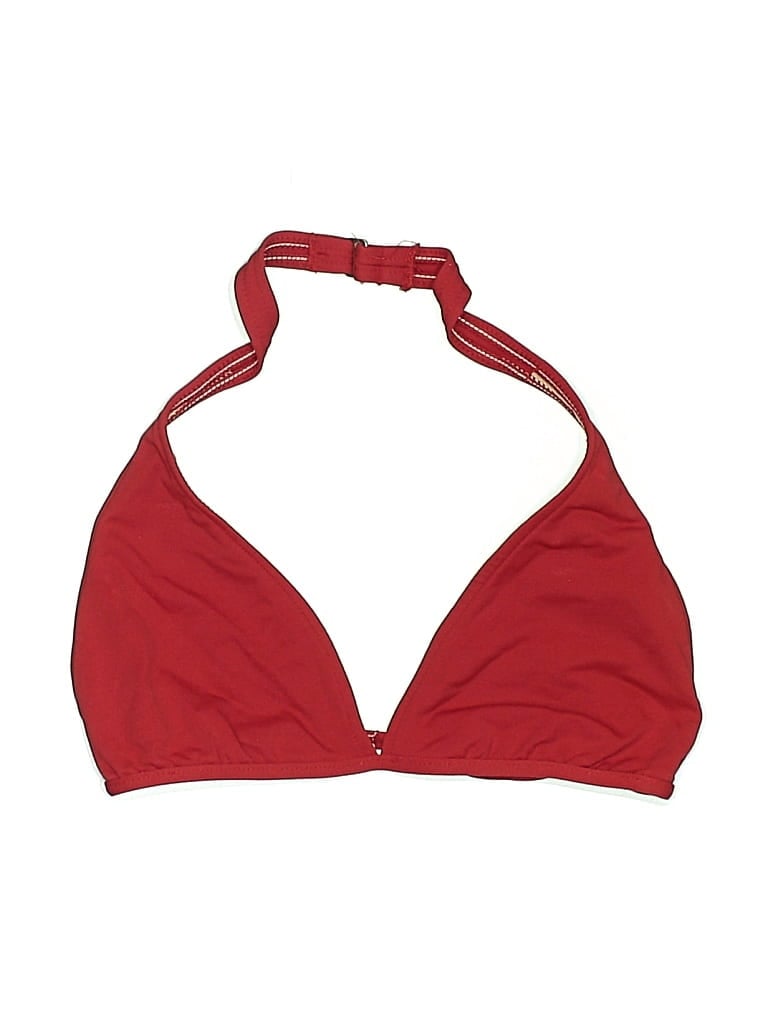 Pre-owned Ralph Lauren Swimsuit Top Red Solid Pattern Swimwear