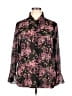 Apostrophe 100% Polyester Floral Black Long Sleeve Blouse Size 18 - photo 1