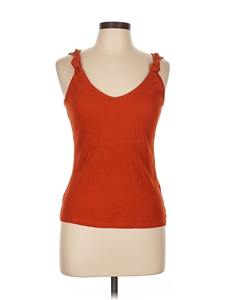 Pre-owned Saint + Sofia Sleeveless Top Orange Sweetheart Neckline Tops