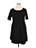 Connected Apparel Solid Black Casual Dress Size 18w - photo 1