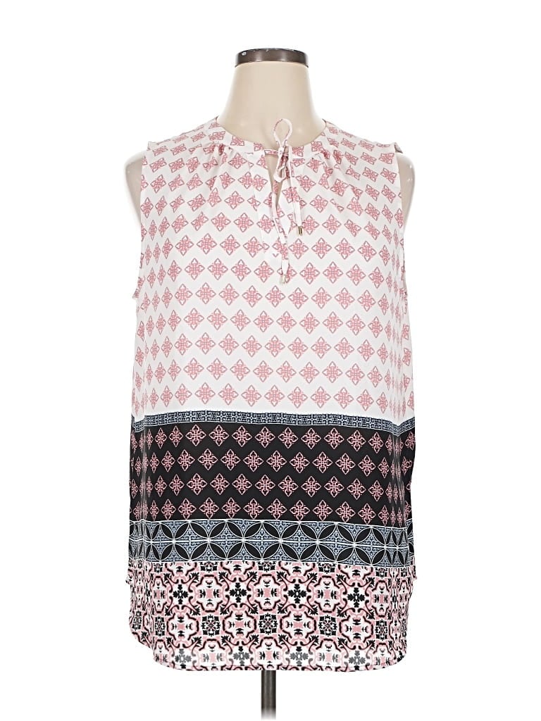 Pre-owned Ann Taylor Factory Sleeveless Blouse In White