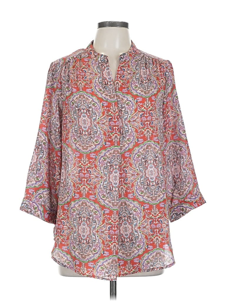 ANTILIA FEMME Pre-owned 3/4 Sleeve Blouse In Orange