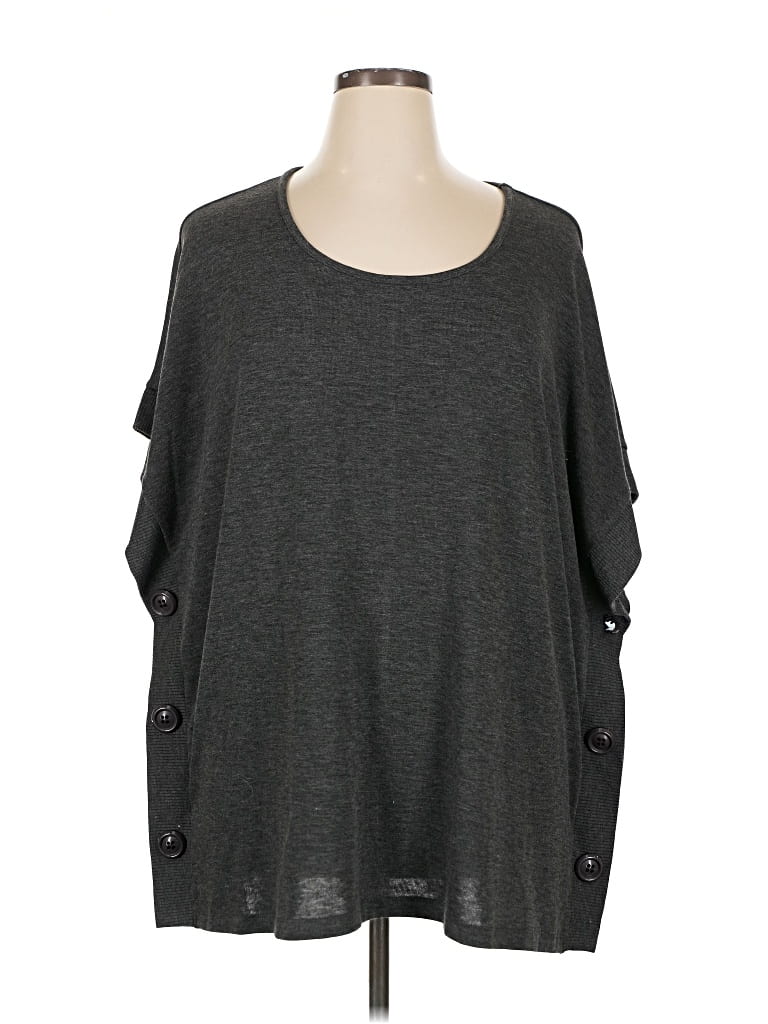 Pre-owned Cable & Gauge Poncho In Gray