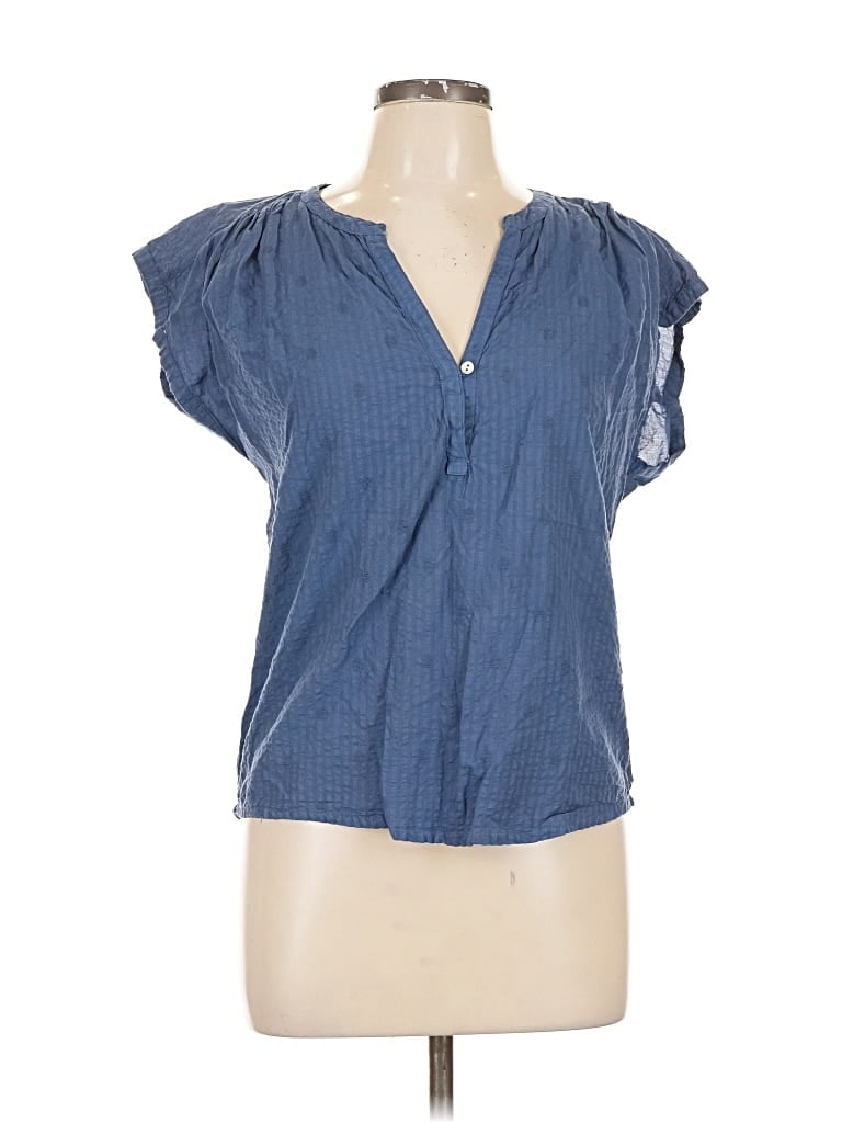 Pre-owned Dolma Short Sleeve Blouse In Blue