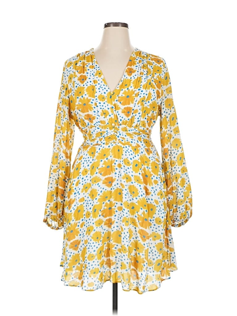 Pre-owned Vera For Anthropologie Casual Dress In Yellow
