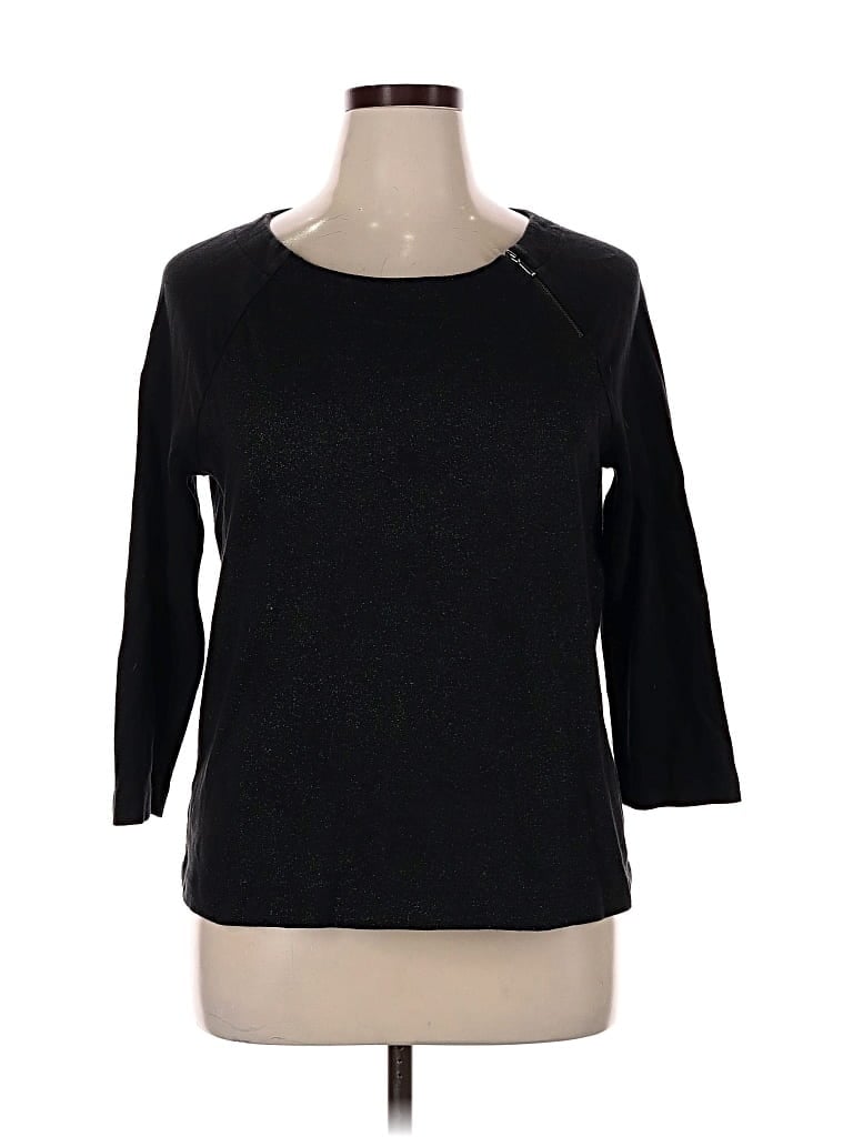 ANN TAYLOR LOFT OUTLET Pre-owned 3/4 Sleeve T-shirt In Black
