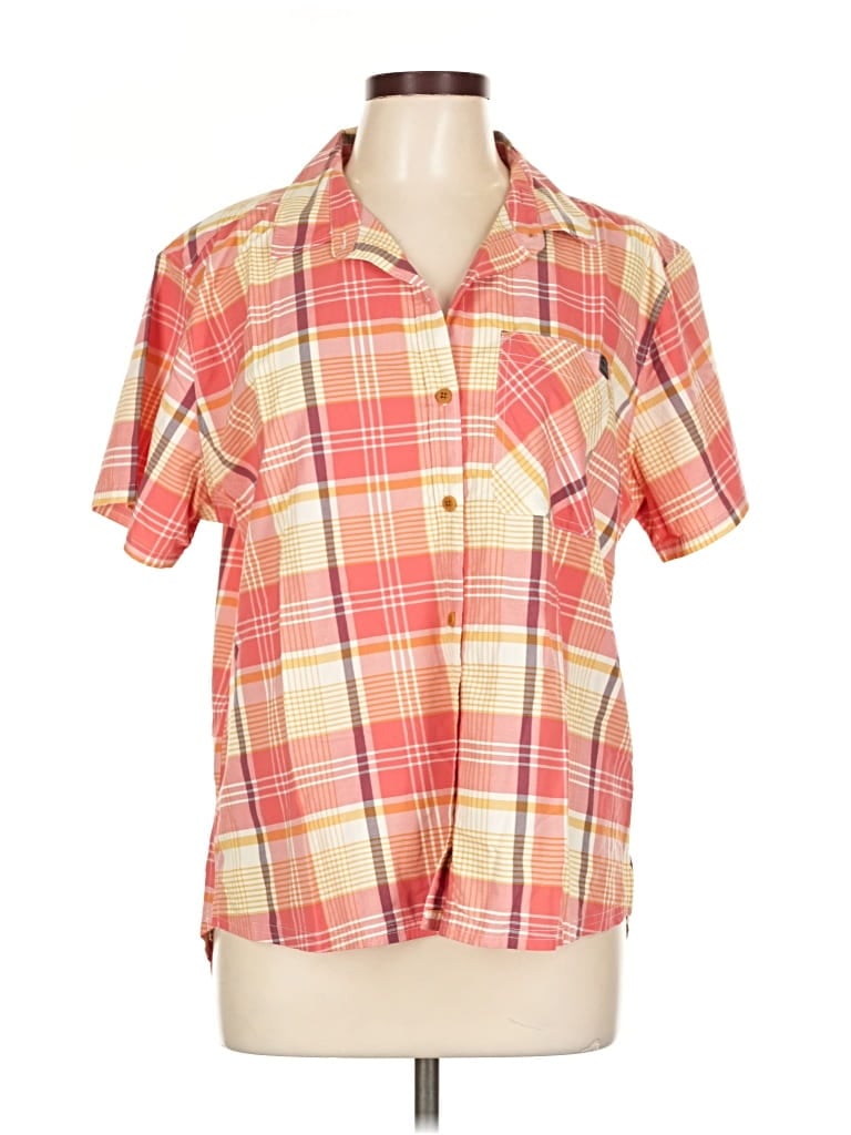 Pre-owned L.l.bean Short Sleeve Button Down Shirt In Orange
