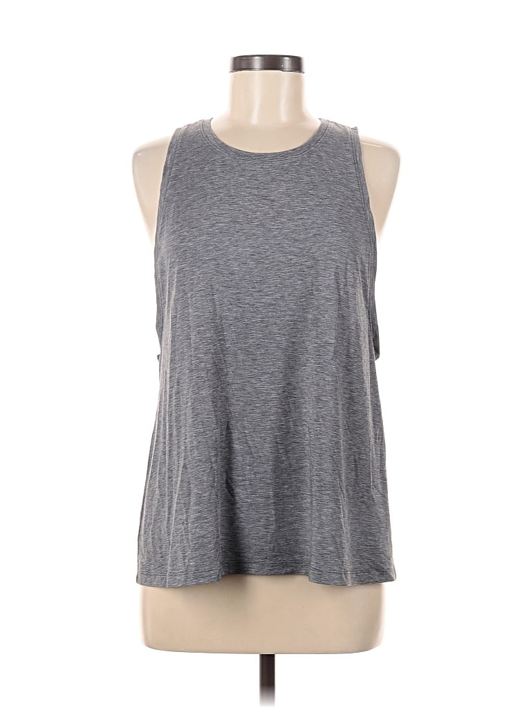 Pre-owned Gap Fit Sleeveless Top Gray Halter Neckline Tops