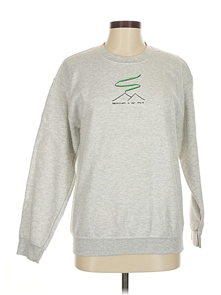 Pre-owned Gildan Sweatshirt In Silver