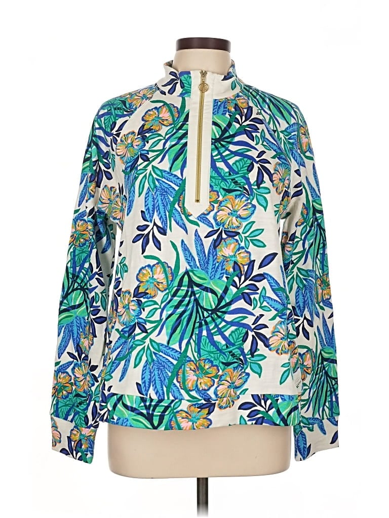 Pre-owned Lilly Pulitzer Long Sleeve Blouse In Green