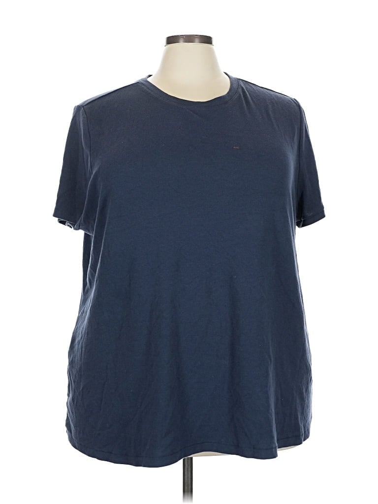 Pre-owned Lane Bryant Short Sleeve T-shirt In Blue