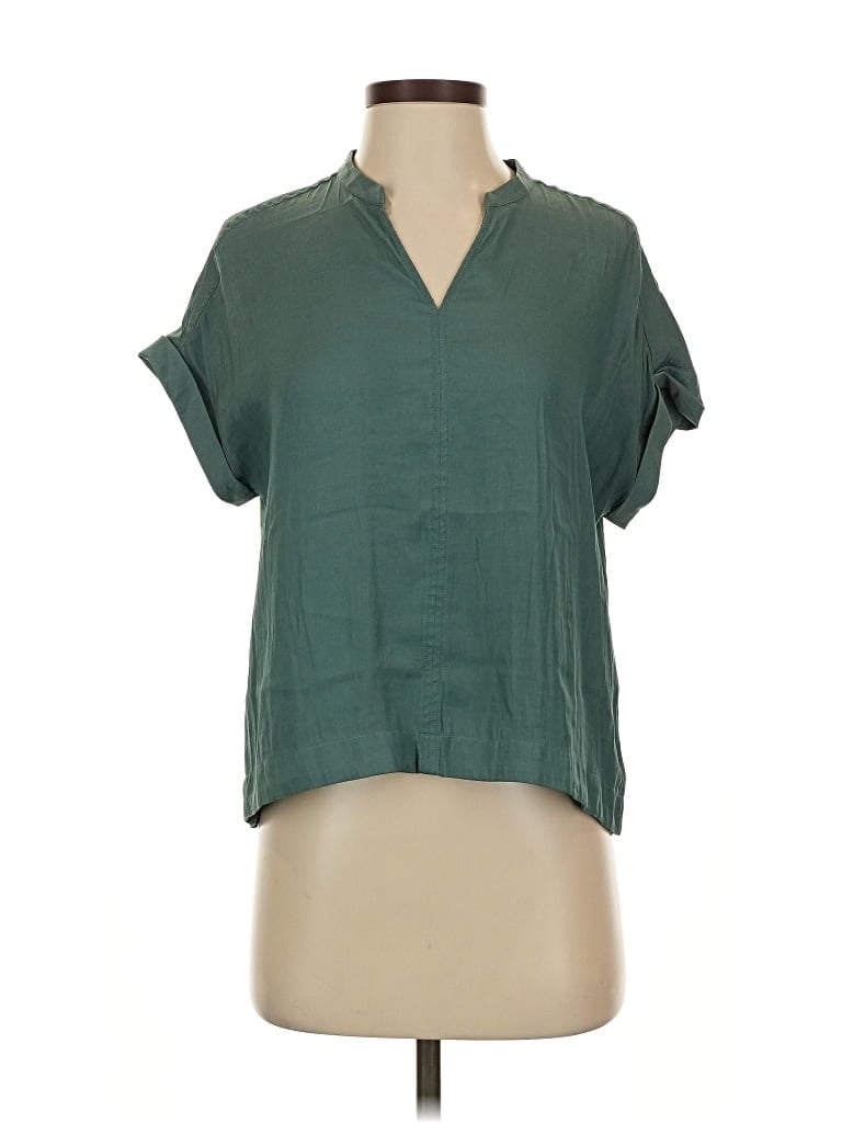 Pre-owned Banana Republic Short Sleeve Blouse In Green