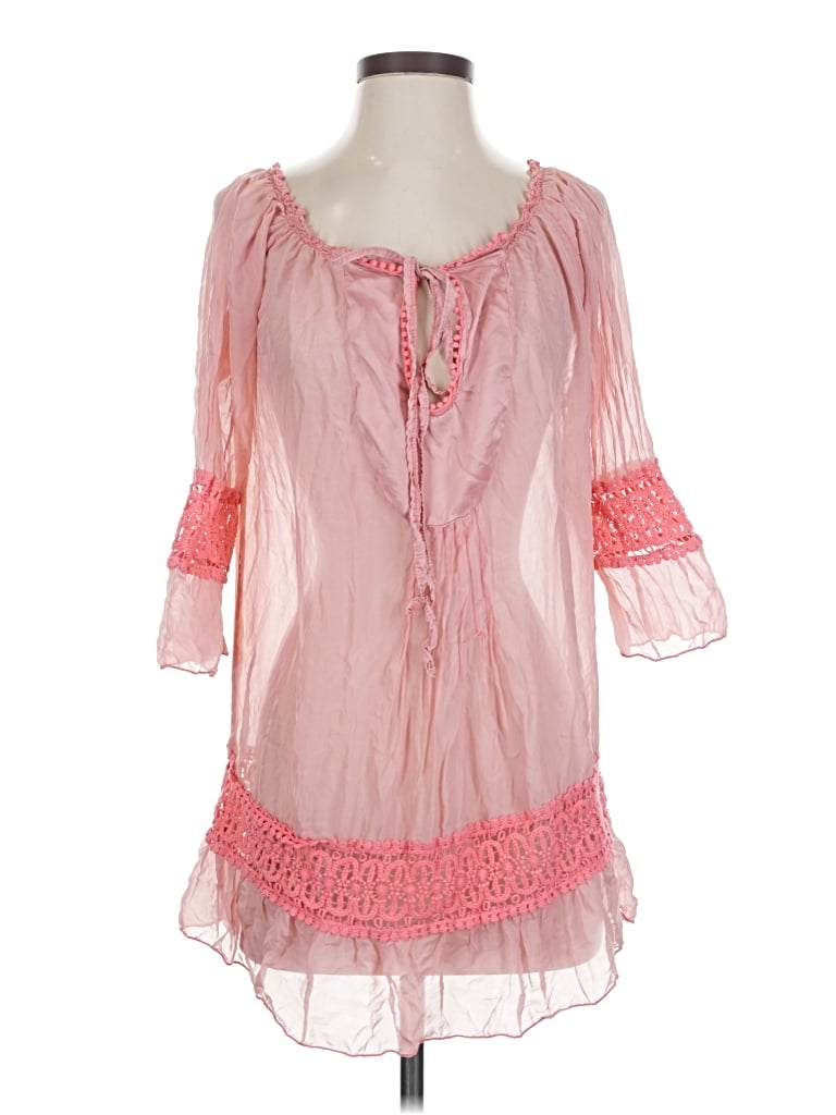 Pre-owned Nicole 3/4 Sleeve Blouse In Pink