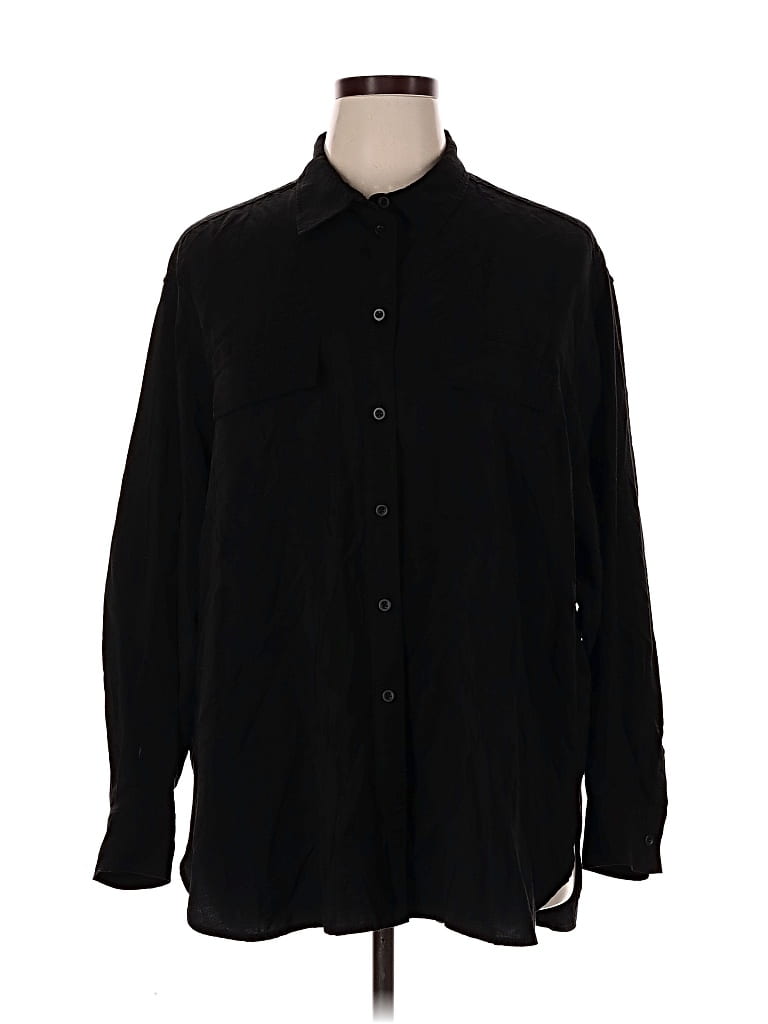 Pre-owned Gap Long Sleeve Button Down Shirt In Black