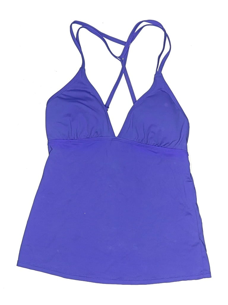Pre-owned Athleta Swimsuit Top Purple Solid Pattern Swimwear