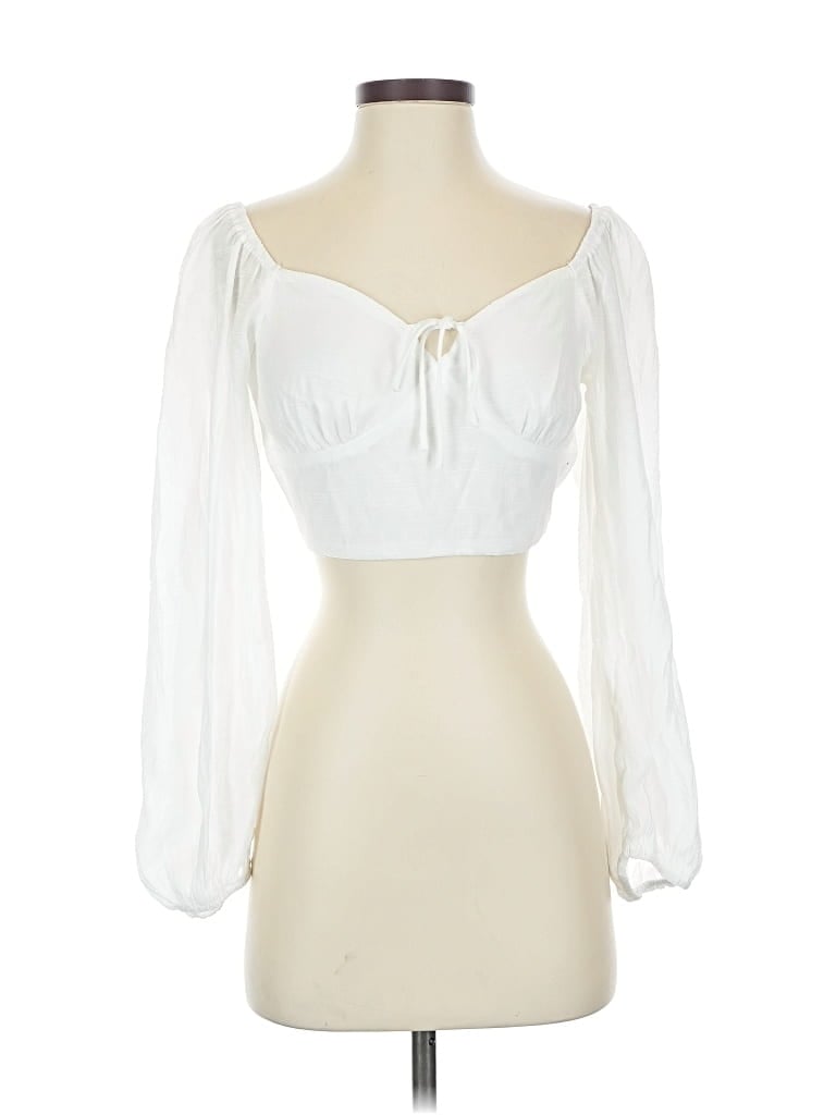 LULUS Pre-owned 3/4 Sleeve Blouse In White