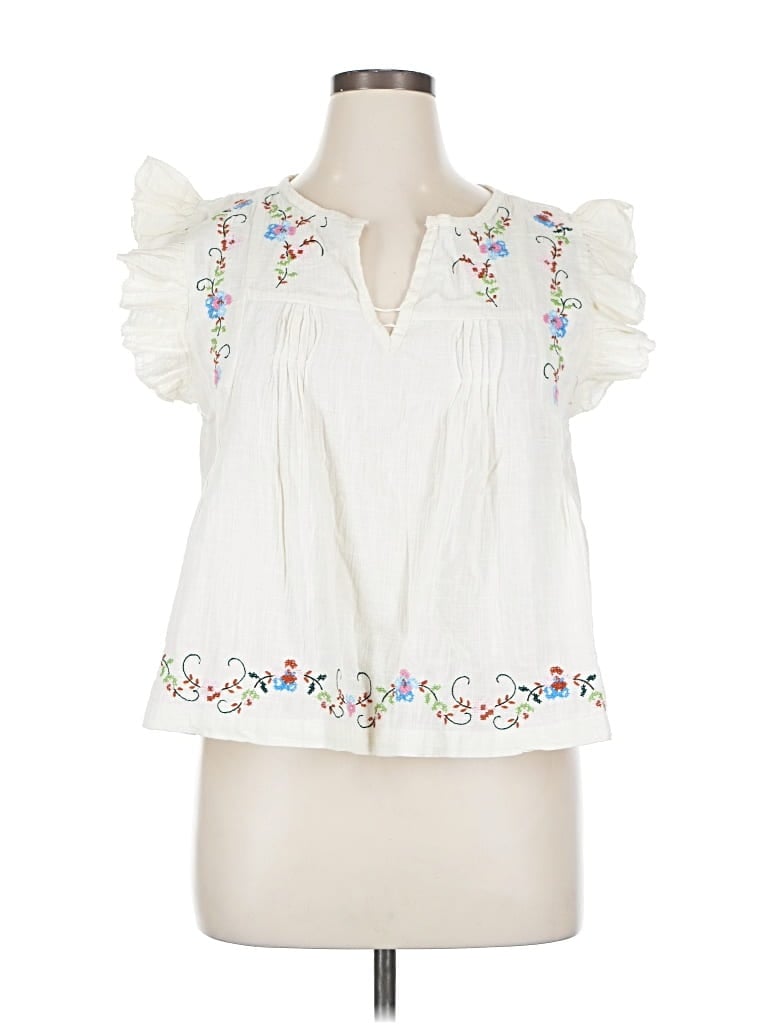 Pre-owned Jennifer & Grace Sleeveless Blouse In White