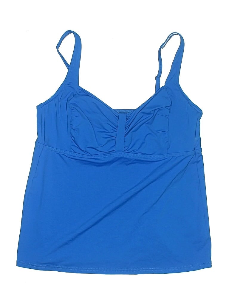 Pre-owned Lands' End Swimsuit Top Blue Swimwear