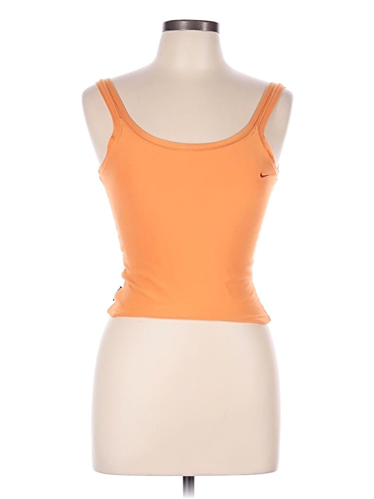 Pre-owned Nike Tank Top Orange Strapless Neckline Tops