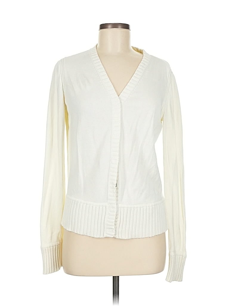 Pre-owned Tommy Hilfiger Cardigan Sweater In White