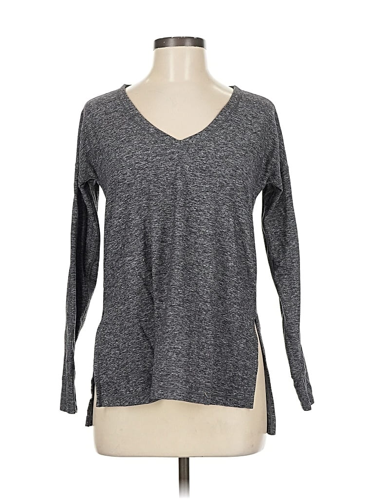 Pre-owned Lululemon Athletica Long Sleeve Henley Shirt In Gray
