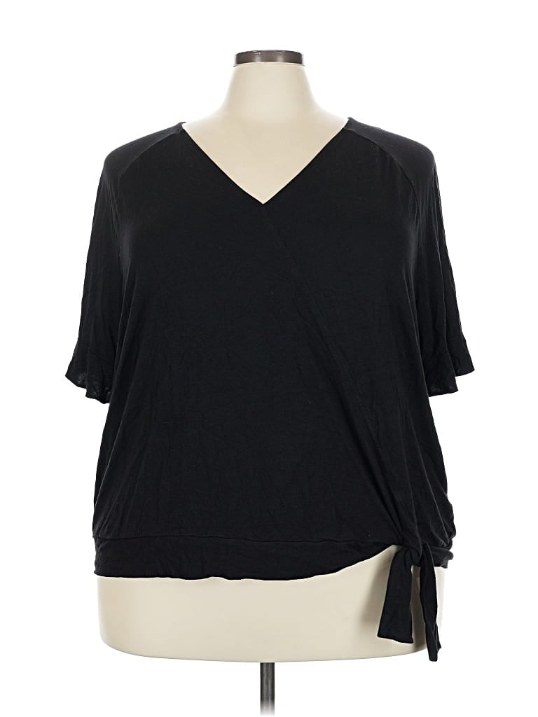 Pre-owned Liz Claiborne 3/4 Sleeve T-shirt In Black