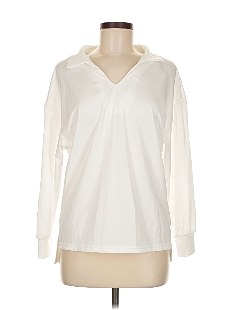 Pre-owned Unbranded Long Sleeve Blouse In White
