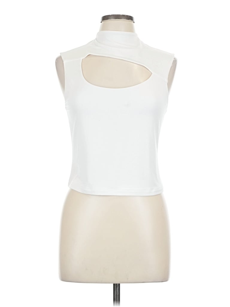 Pre-owned Express Sleeveless T-shirt In White