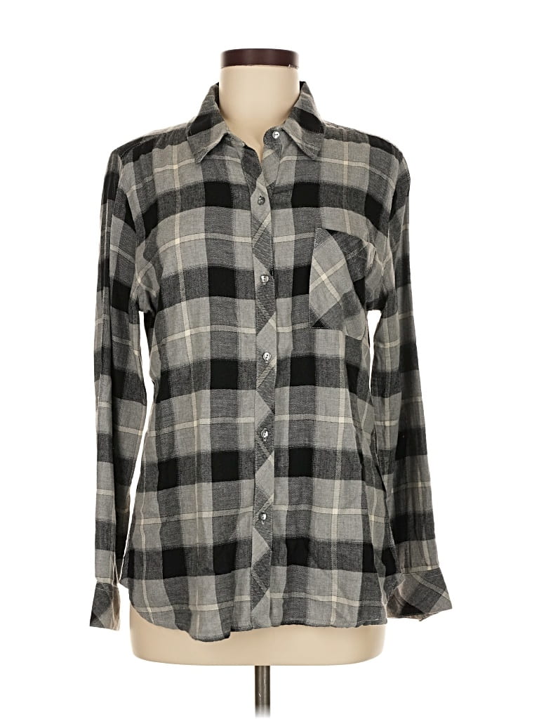 Pre-owned Dylan Long Sleeve Button Down Shirt In Gray