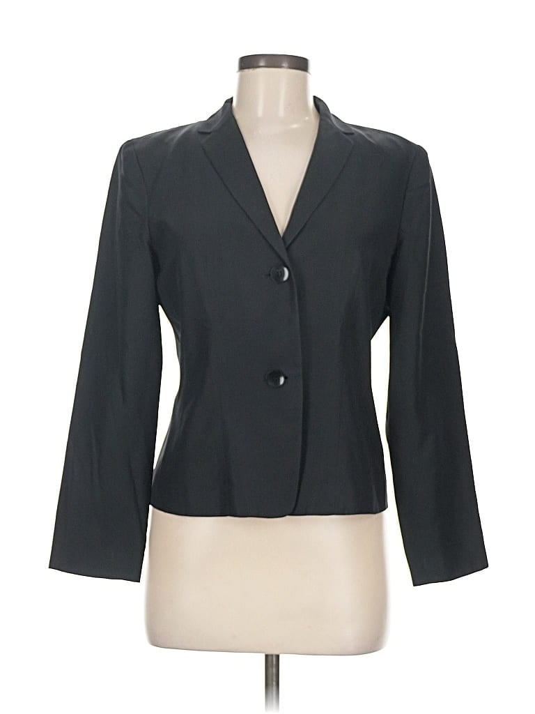Pre-owned Ann Taylor Silk Blazer Jacket In Gray