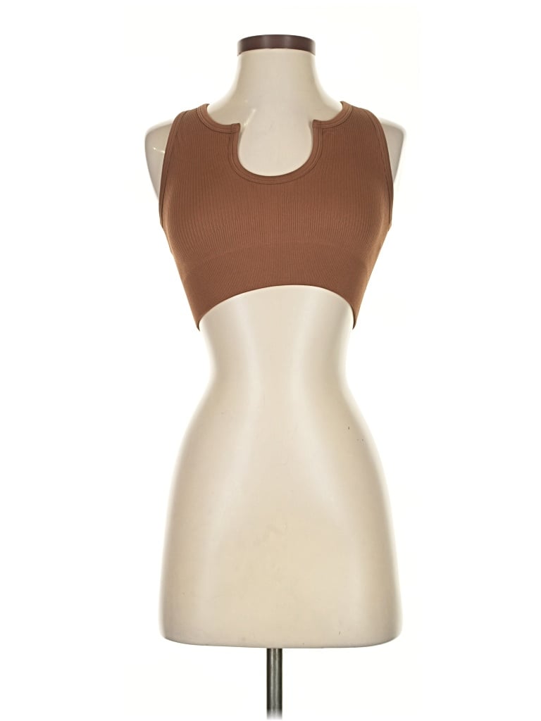 Pre-owned Oqq Tank Top Brown Strapless Neckline Tops