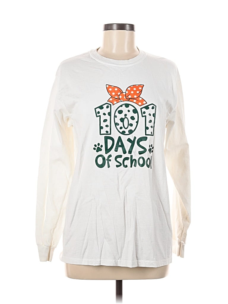 Pre-owned Gildan Long Sleeve T-shirt In White