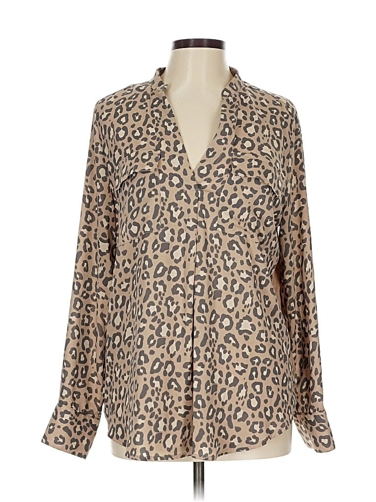 Pre-owned A New Day Long Sleeve Blouse In Brown