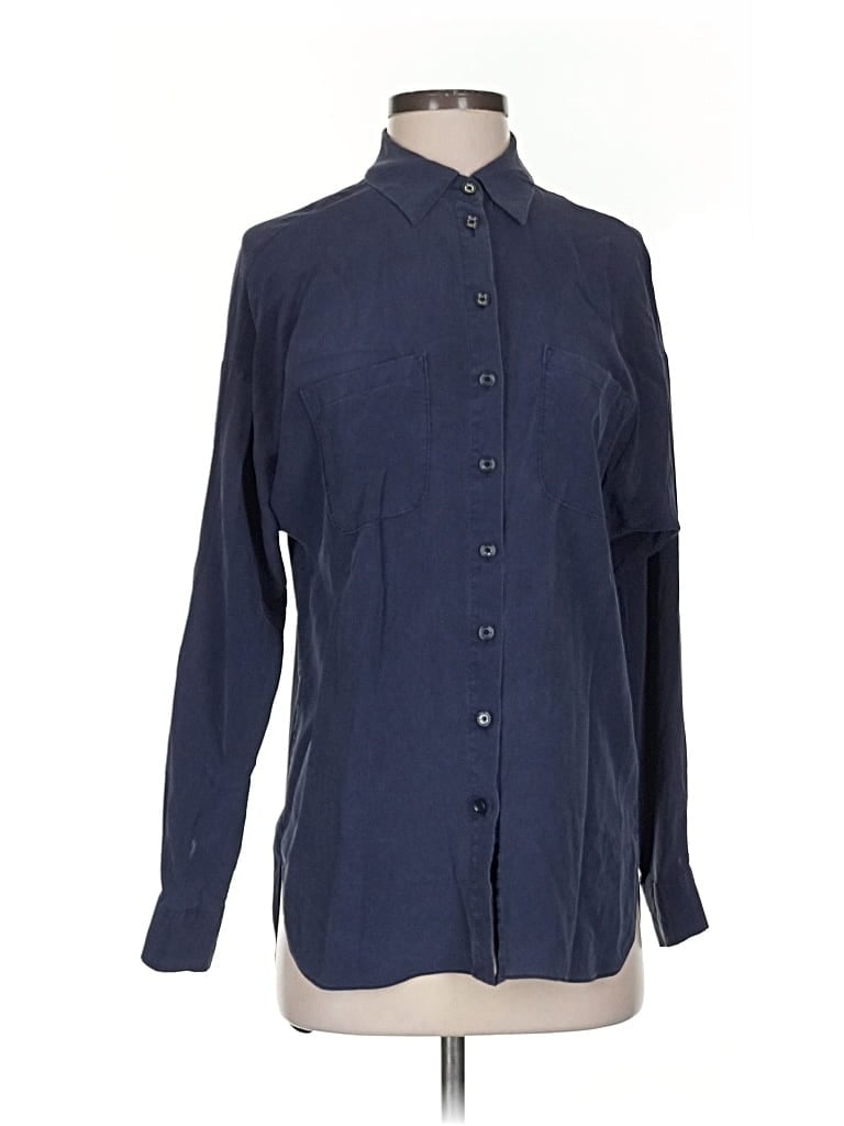 Pre-owned Kate Spade New York Long Sleeve Button Down Shirt In Blue