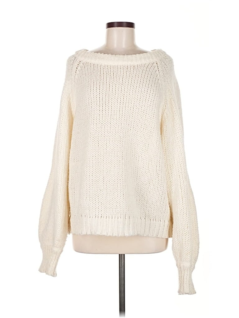 Pre-owned Pink Lily Pullover Sweater In White