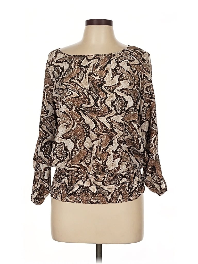 Pre-owned Michael Michael Kors 3/4 Sleeve Blouse In Brown