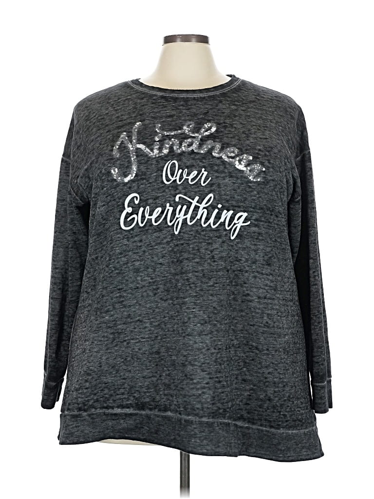 Pre-owned Lane Bryant Pullover Sweater In Gray