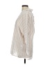 Easel 100% Rayon Stripes Ivory 3/4 Sleeve Button-Down Shirt Size M - photo 5