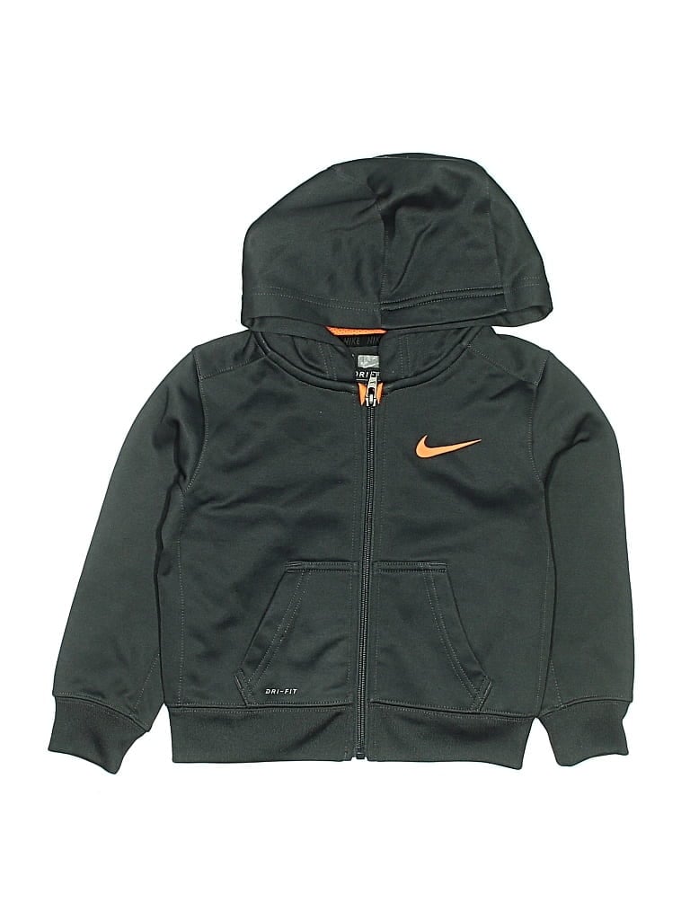 Pre-owned Nike Kids' Zip Up Hoodie In Green