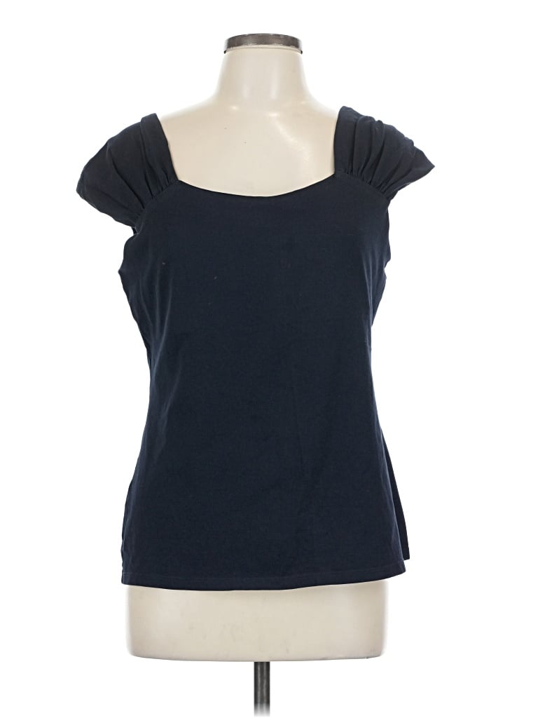 DONCASTER COLLECTION Pre-owned Short Sleeve Top Blue Scoop Neck Tops