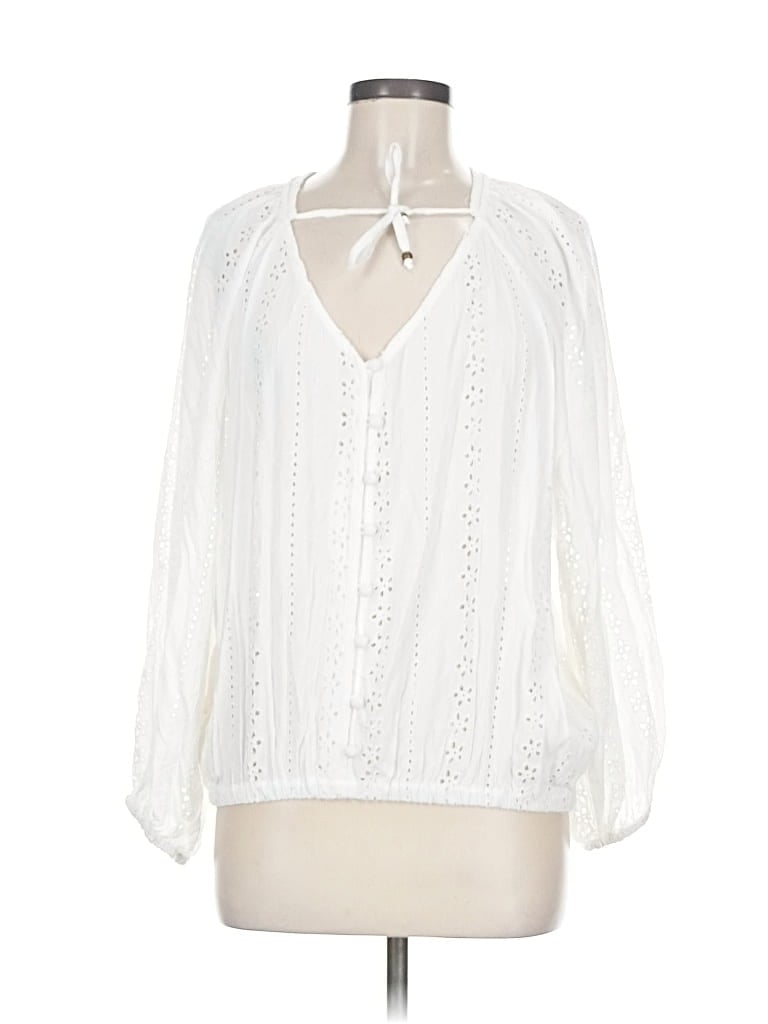 Pre-owned Angie 3/4 Sleeve Blouse In White