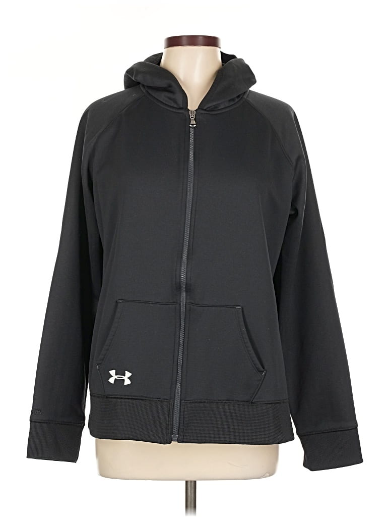 Pre-owned Under Armour Zip Up Hoodie In Black