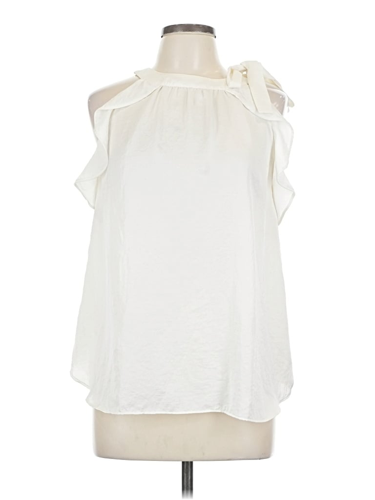 Pre-owned Ann Taylor Sleeveless Blouse In White
