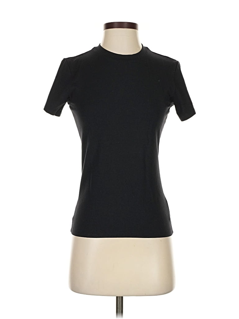 Pre-owned Theory Short Sleeve Turtleneck In Black