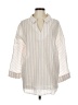 Easel 100% Rayon Stripes Ivory 3/4 Sleeve Blouse Size M - photo 1